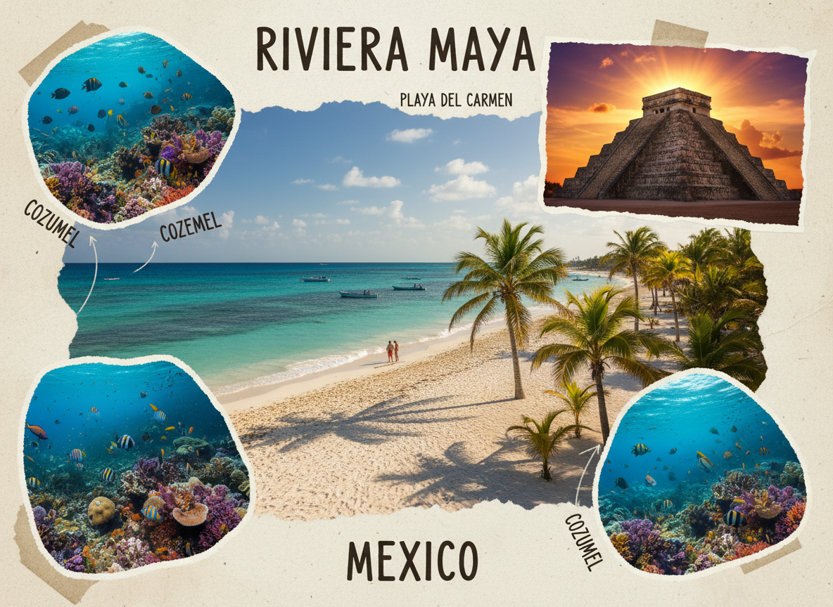 Riviera Maya: playas del Caribe mexicano, cenotes y la pirámide de Chichén Itzá